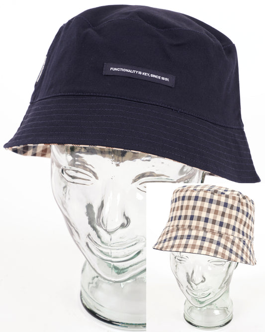 Aquascutum Aquascutum Reversible Bucket Hat Navy