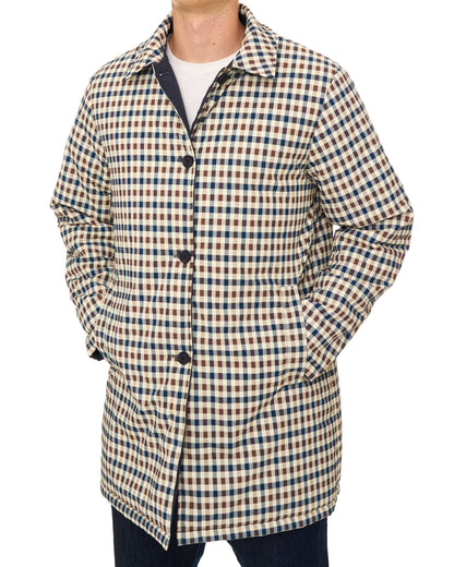Aquascutum Reversible Padded  Trench Navy/Club Check