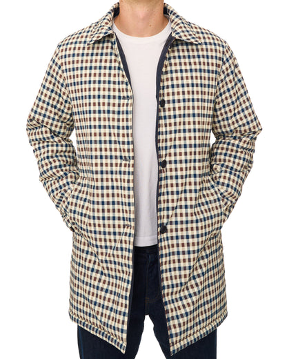 Aquascutum Reversible Padded  Trench Navy/Club Check