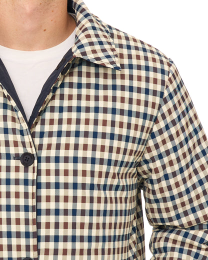 Aquascutum Reversible Padded  Trench Navy/Club Check