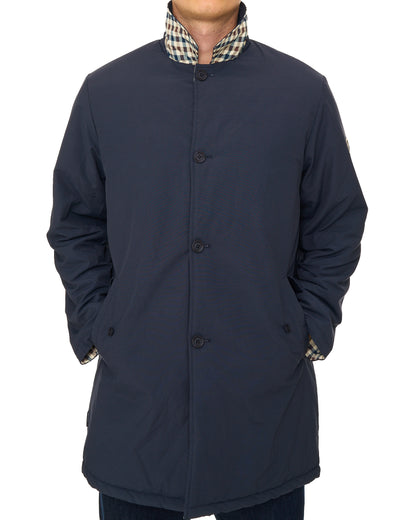 Aquascutum Reversible Padded  Trench Navy/Club Check