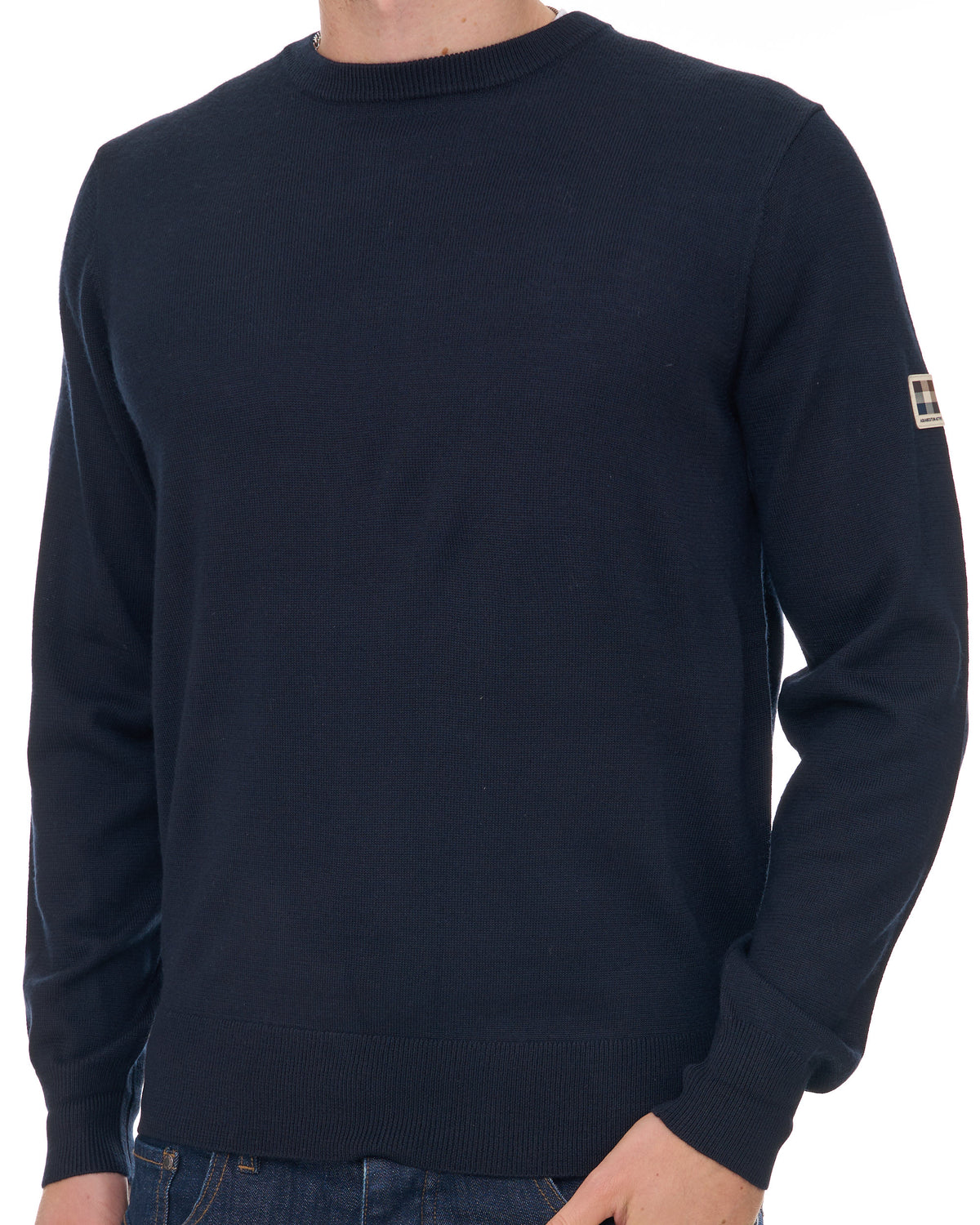 Aquascutum Wool Crew Neck Jumper Navy