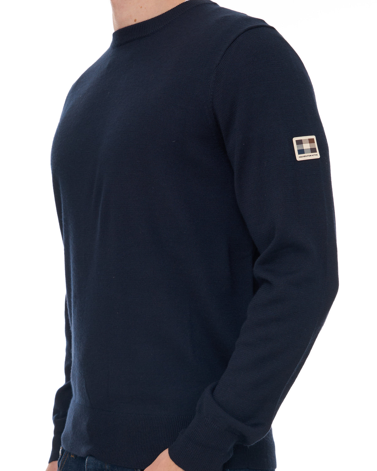 Aquascutum Wool Crew Neck Jumper Navy