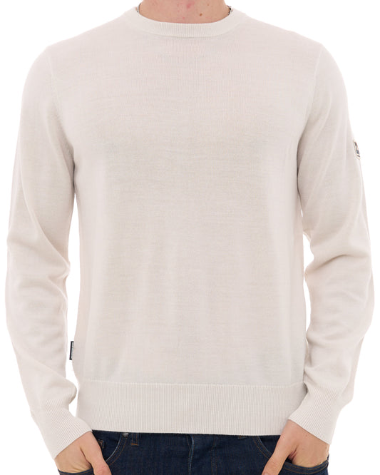 Aquascutum Aquascutum Wool Crew Neck Jumper Old White