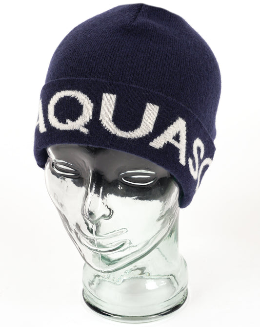 Aquascutum Aquascutum Wool Logo Beanie Navy