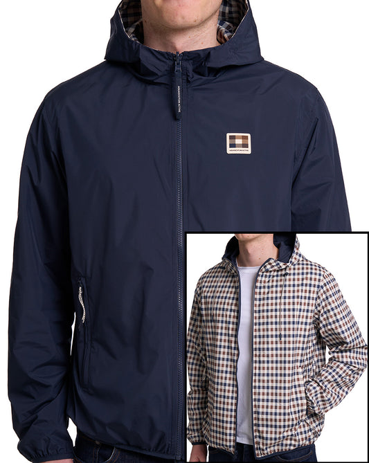 Aquascutum Aquascutum Badge Reversible Hooded Sailor Jacket Navy