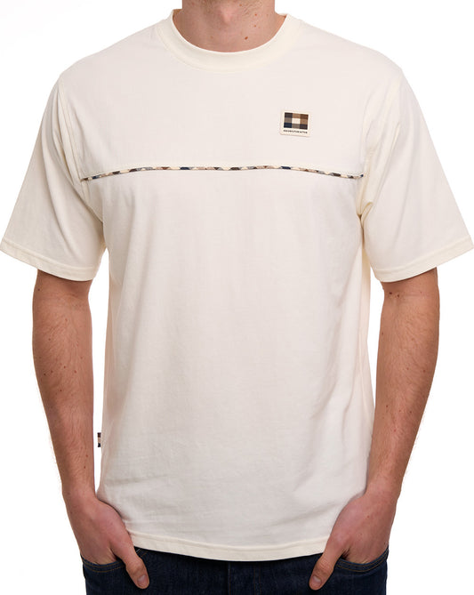 Aquascutum Aquascutum Club Check Piping T-Shirt Off White