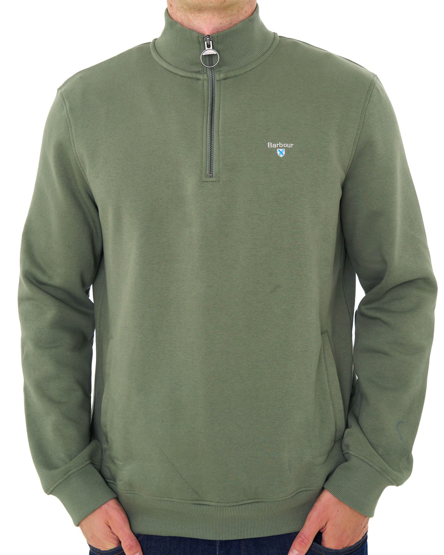 Barbour Desmond Half Zip Sweat Agave Green