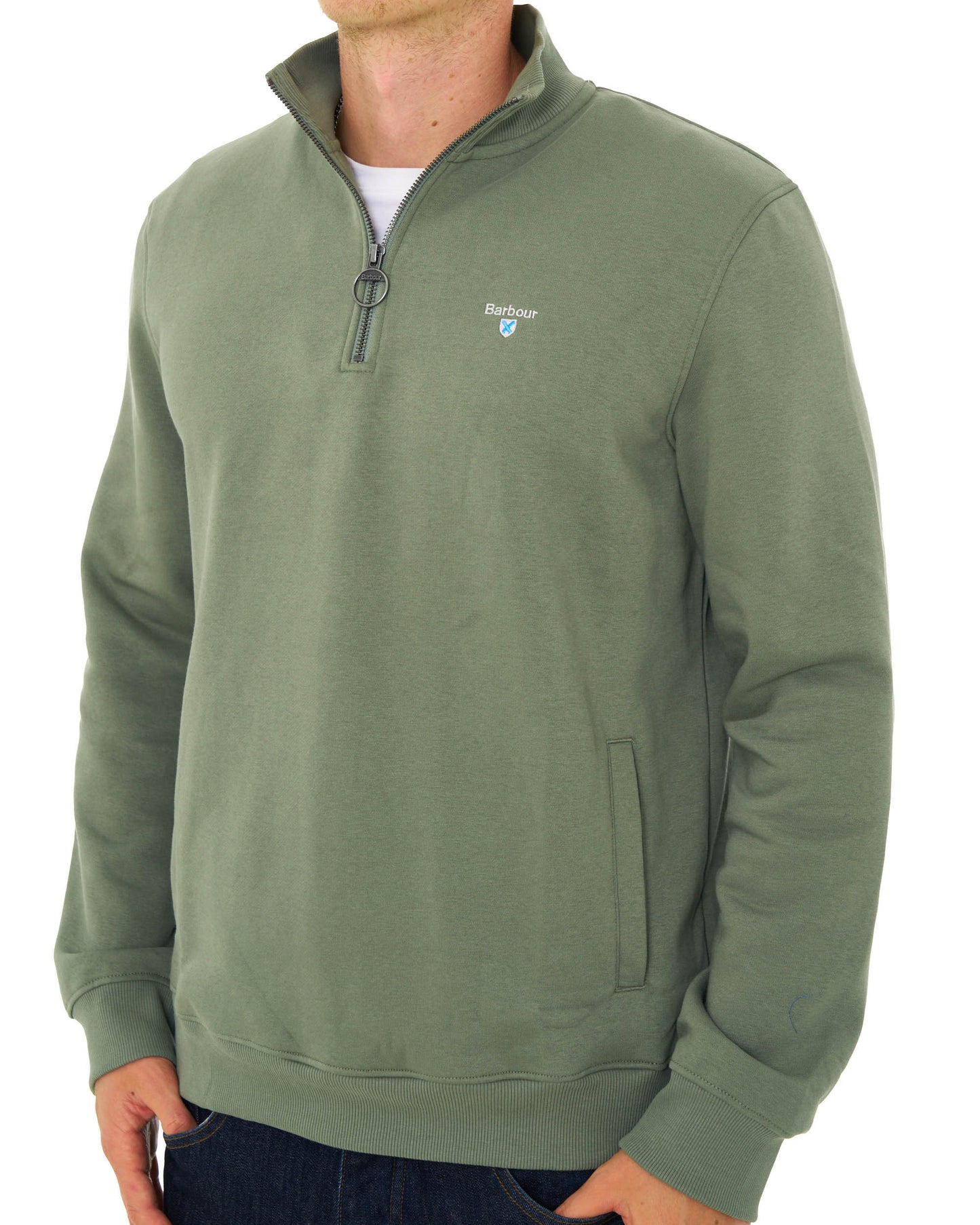 Barbour Desmond Half Zip Sweat Agave Green