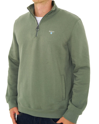 Barbour Desmond Half Zip Sweat Agave Green