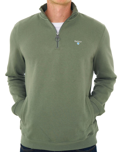 Barbour Desmond Half Zip Sweat Agave Green