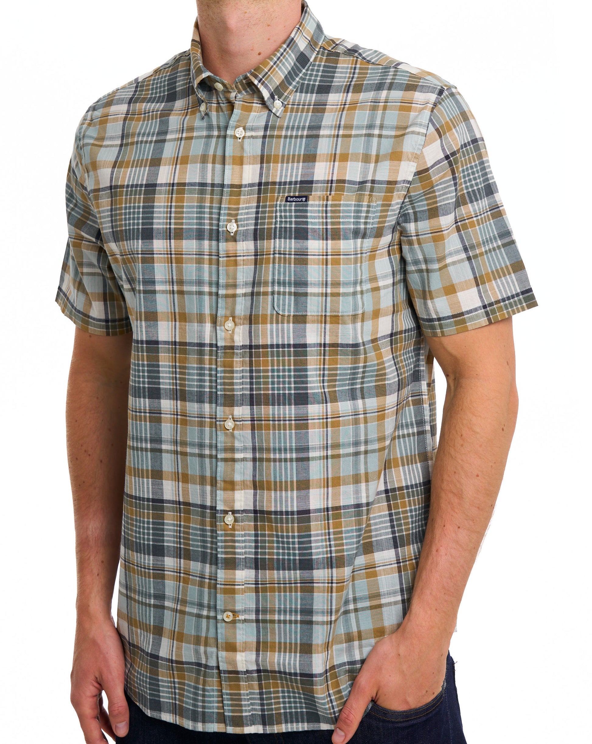 Barbour Baycliff Checked SS Shirt Whisper White