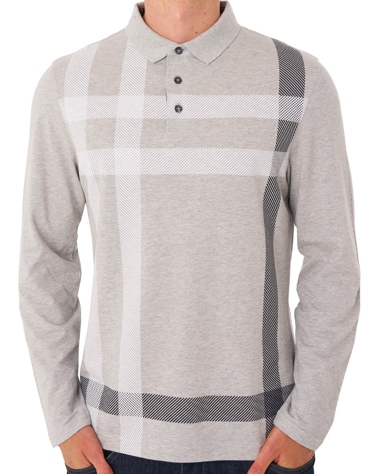Barbour Blaine Long Sleeve Polo Grey Marl