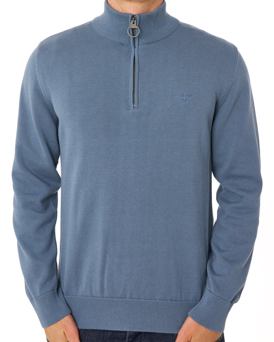 Barbour Barbour Cotton Half Zip Knit Tarn Blue