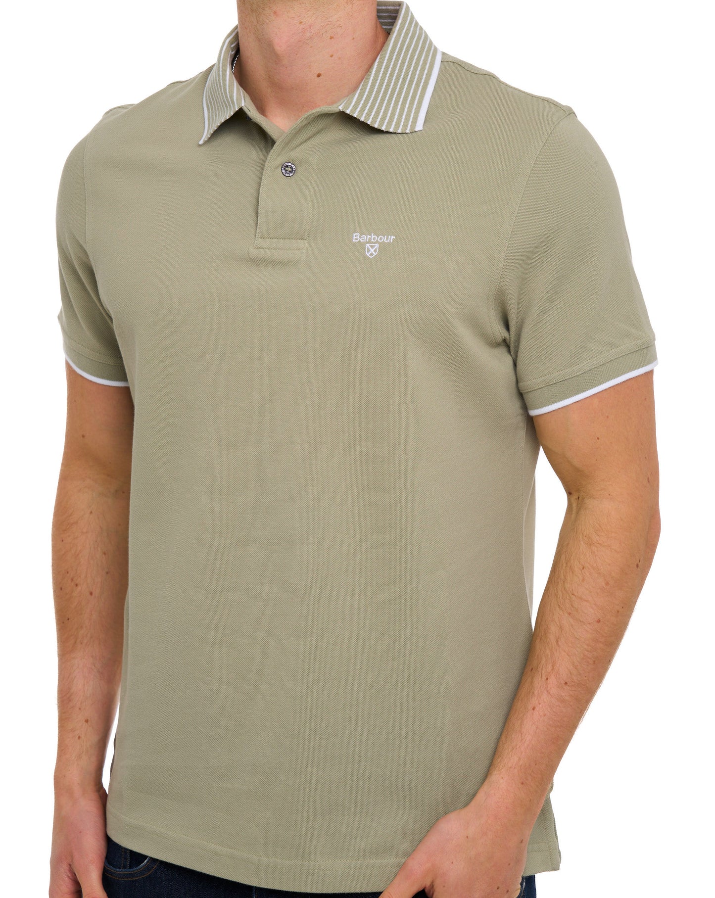 Barbour Denwick Polo Shirt Mineral Green