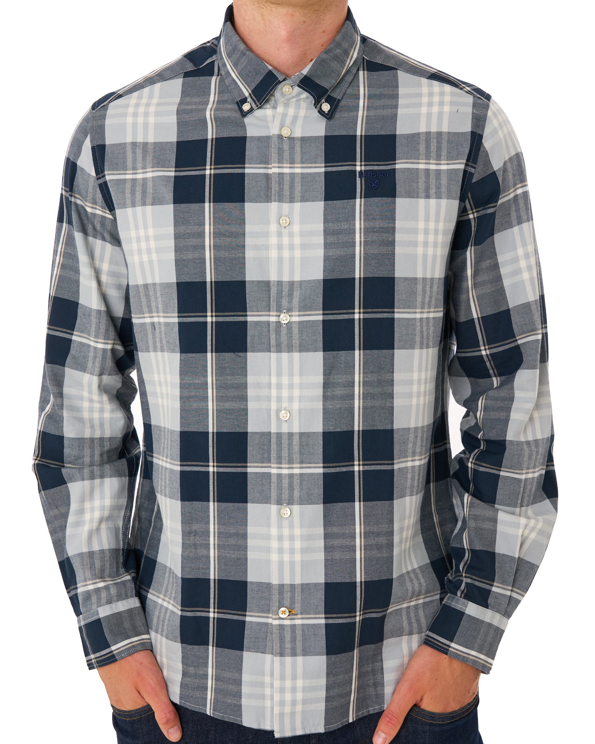 Barbour Edgar Checked Shirt Mineral Blue