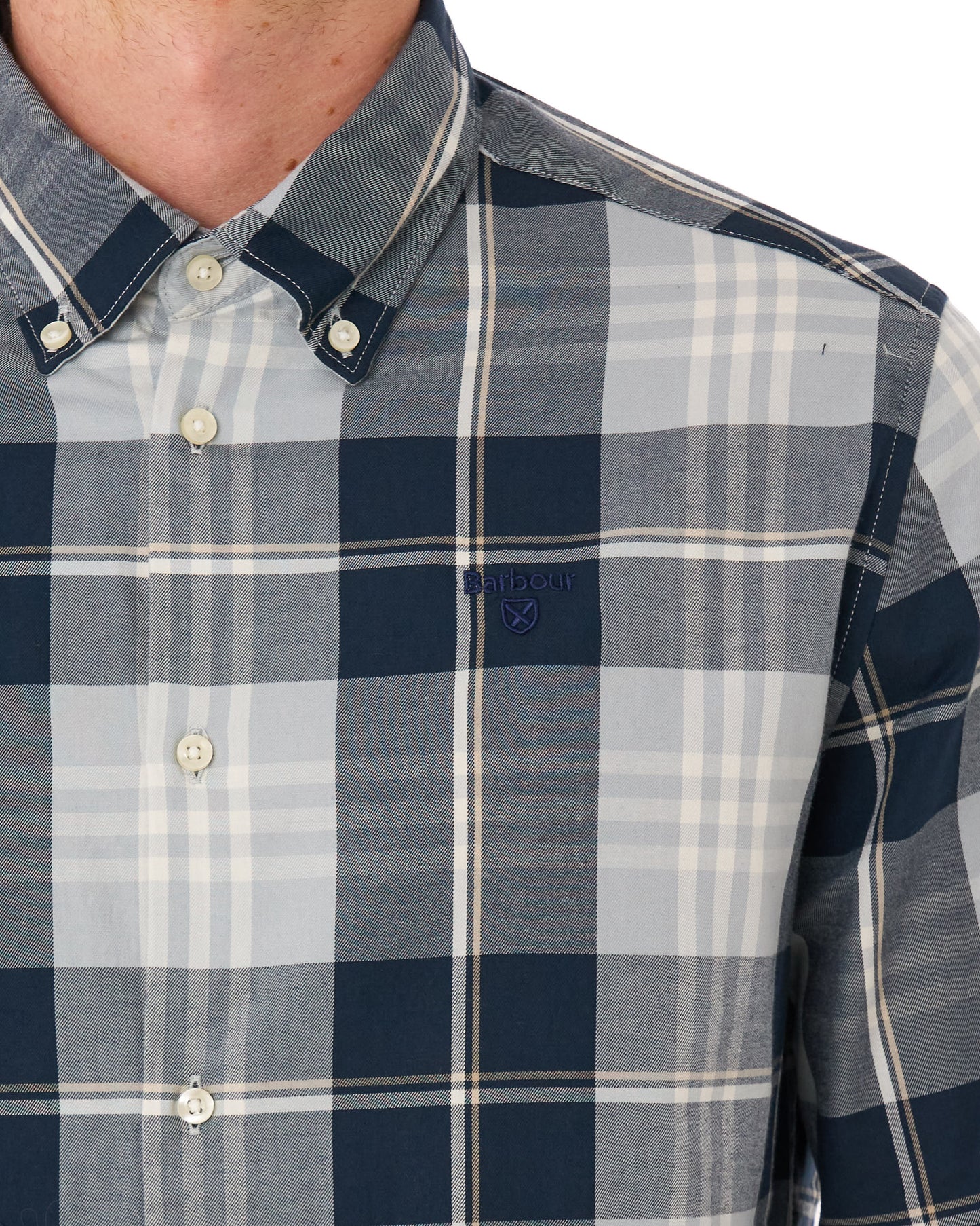 Barbour Edgar Checked Shirt Mineral Blue