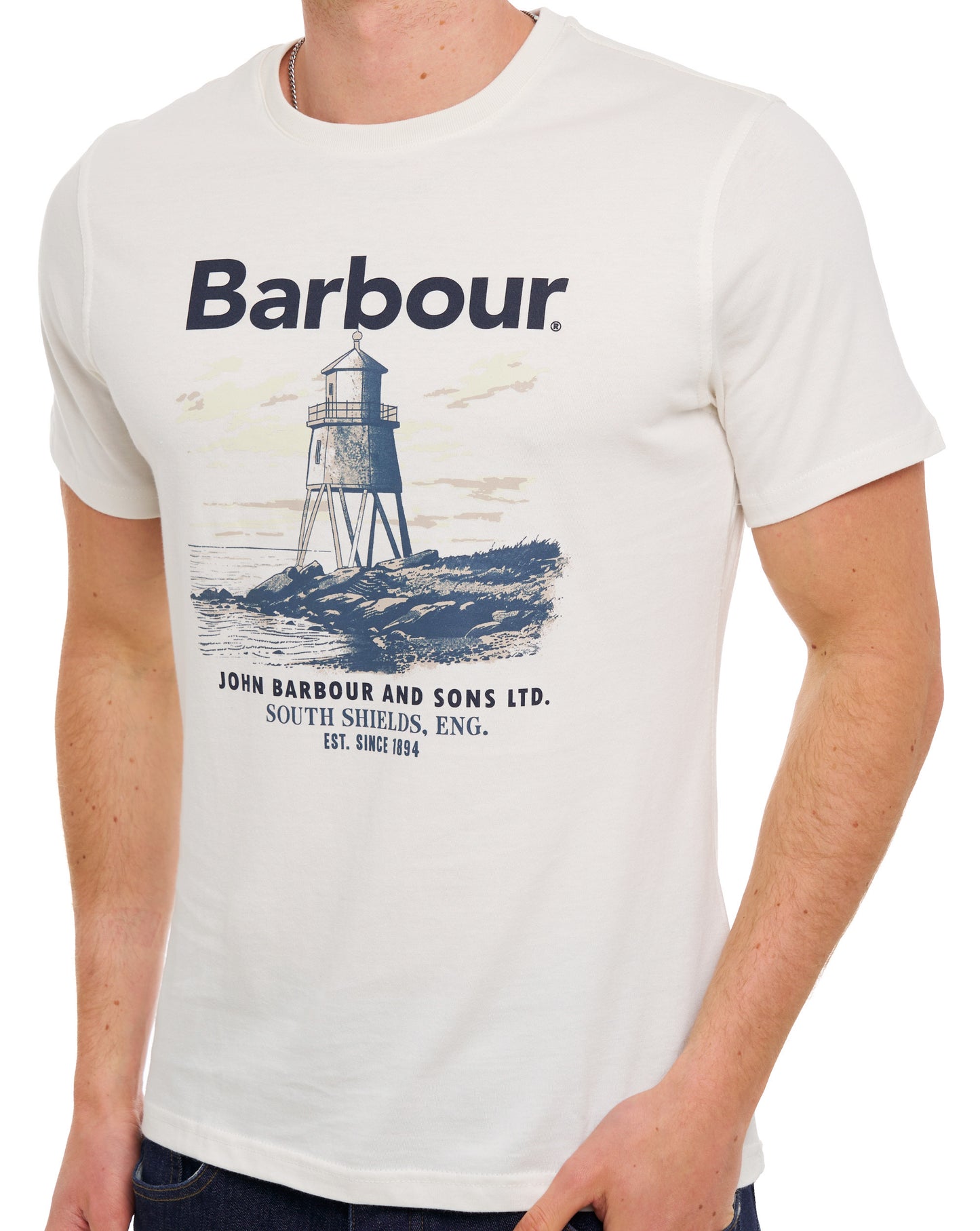 Barbour Harbourside Graphic T Shirt Whisper White