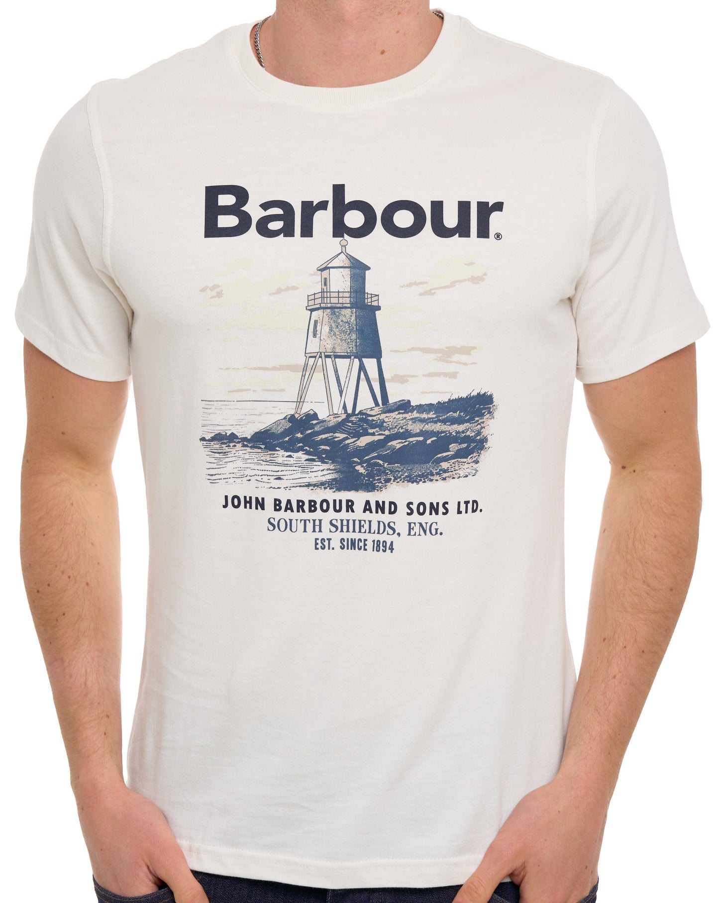 Barbour Harbourside Graphic T Shirt Whisper White