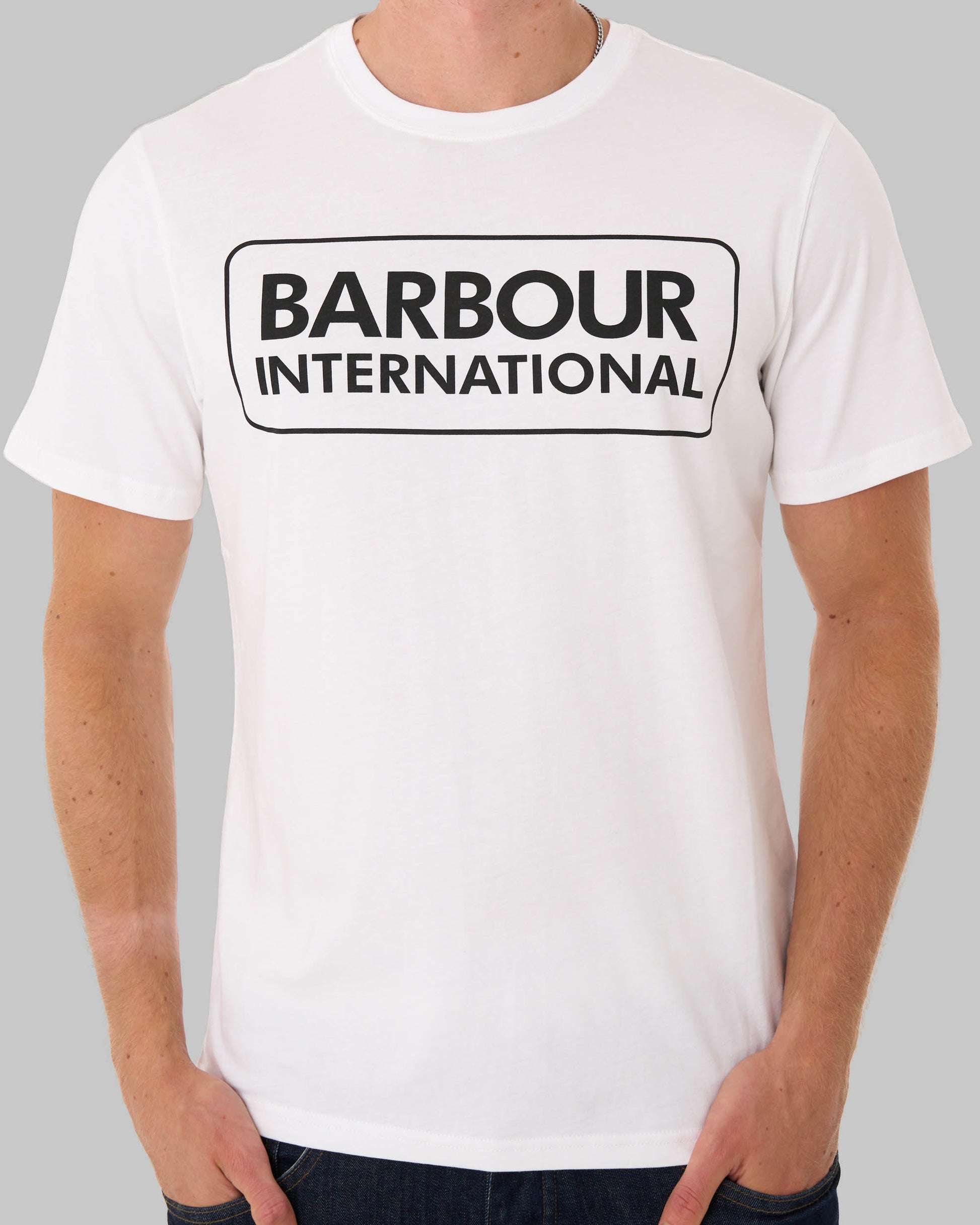 Barbour International Block Logo T Shirt White
