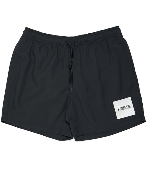 Barbour International Block Print Swim Shorts Black