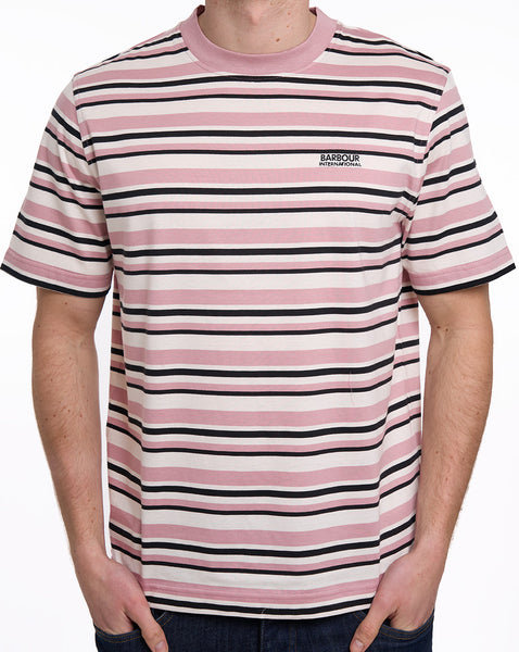 Barbour International Burnwood Stripe T-Shirt Woodrose