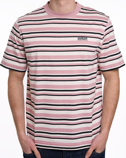 Barbour International Burnwood Stripe T-Shirt Woodrose