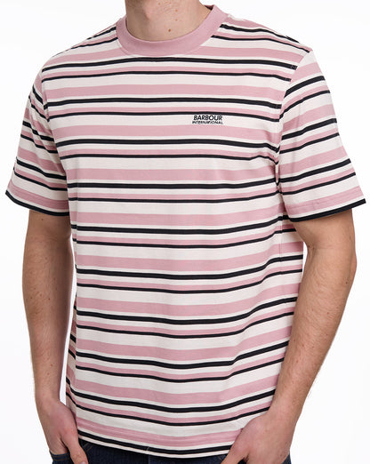 Barbour International Burnwood Stripe T-Shirt Woodrose