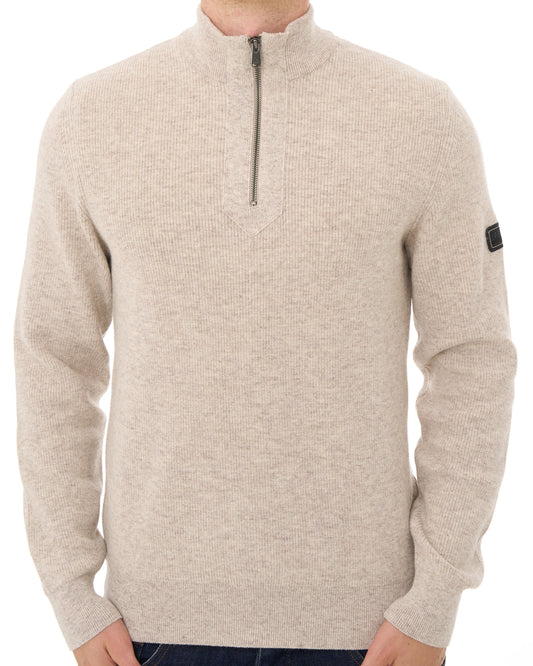 Barbour International Barbour International Crawley Qtr Zip Knit Concrete
