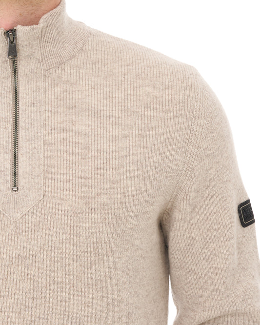 Barbour International Barbour International Crawley Qtr Zip Knit Concrete