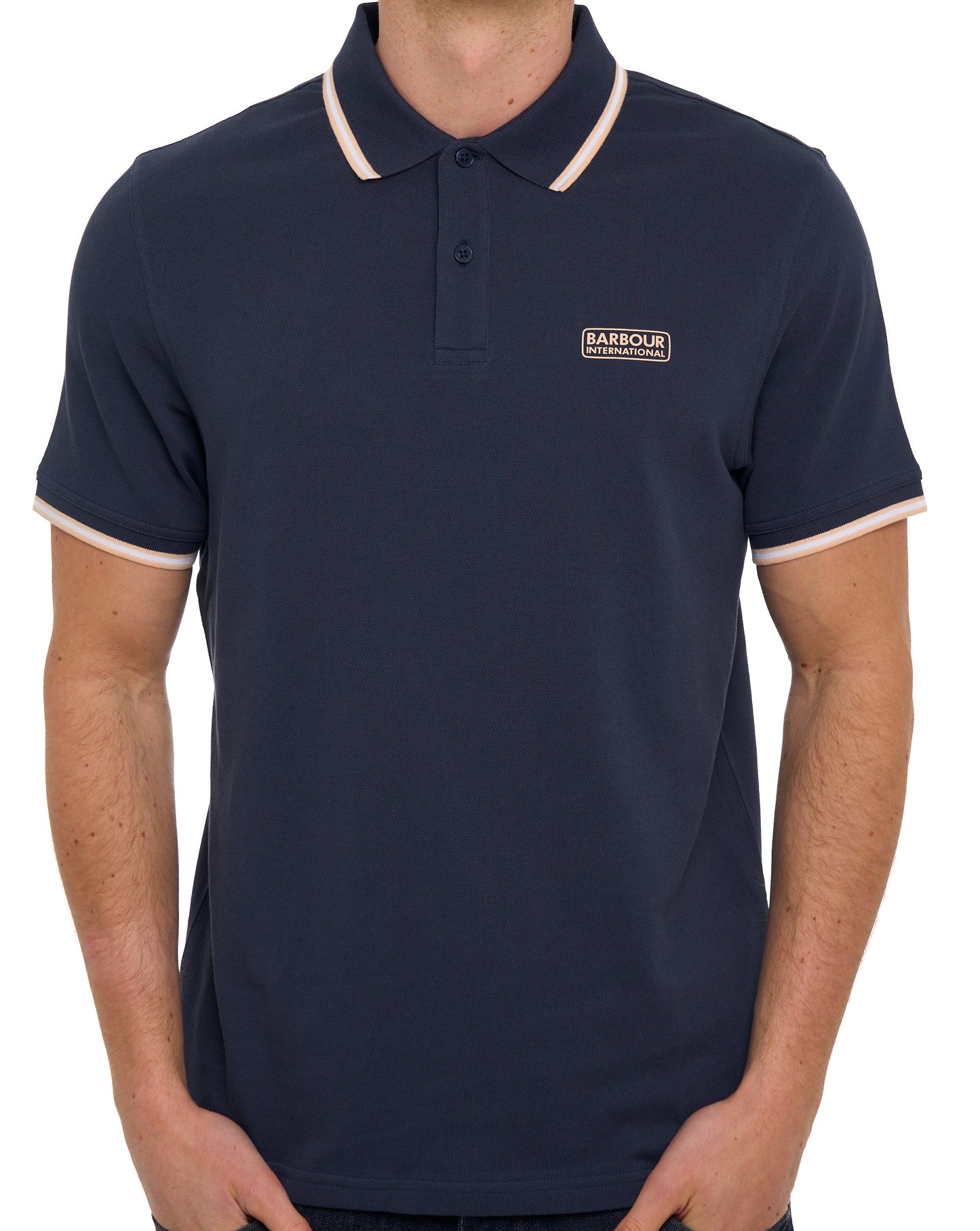 Barbour International Evan Tipped Polo Shirt Oxford Navy