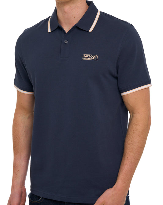 Barbour International Barbour International Evan Tipped Polo Shirt Oxford Navy