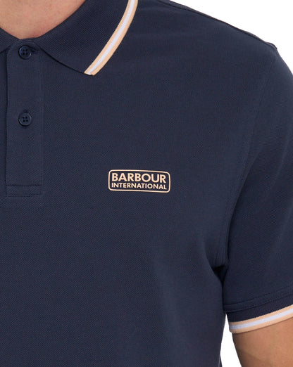 Barbour International Evan Tipped Polo Shirt Oxford Navy