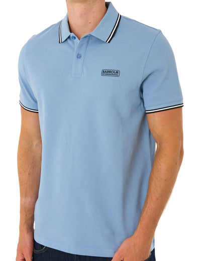 Barbour International Evan Tipped Polo Shirt Powder Blue