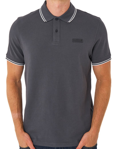 Barbour International Evan Tipped Polo Shirt Solid Asphalt