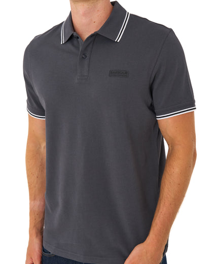 Barbour International Evan Tipped Polo Shirt Solid Asphalt