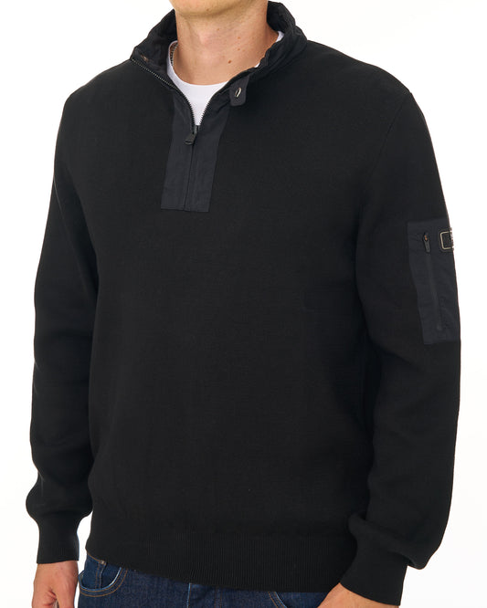 Barbour International Barbour International Inline Half Zip Jumper Black