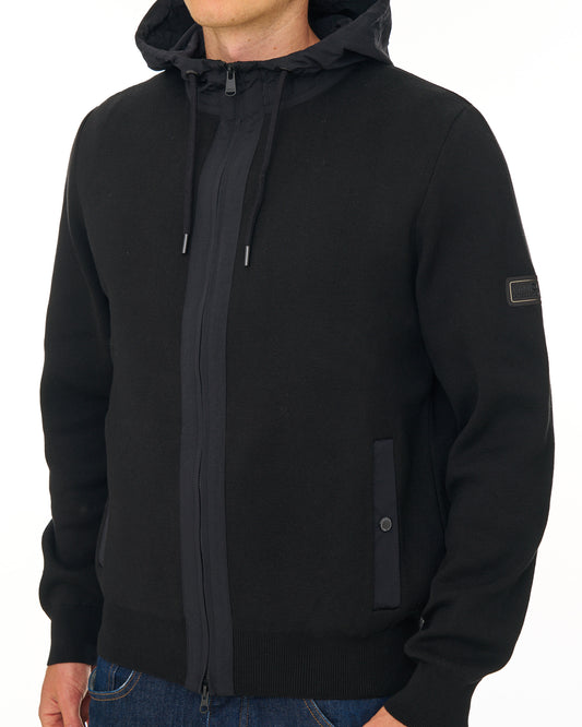 Barbour International Barbour International Inline Knit Hoodie Black
