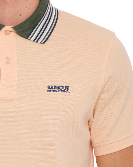 Barbour International Barbour International Neville Tipped Polo Shirt Bleached Apricot