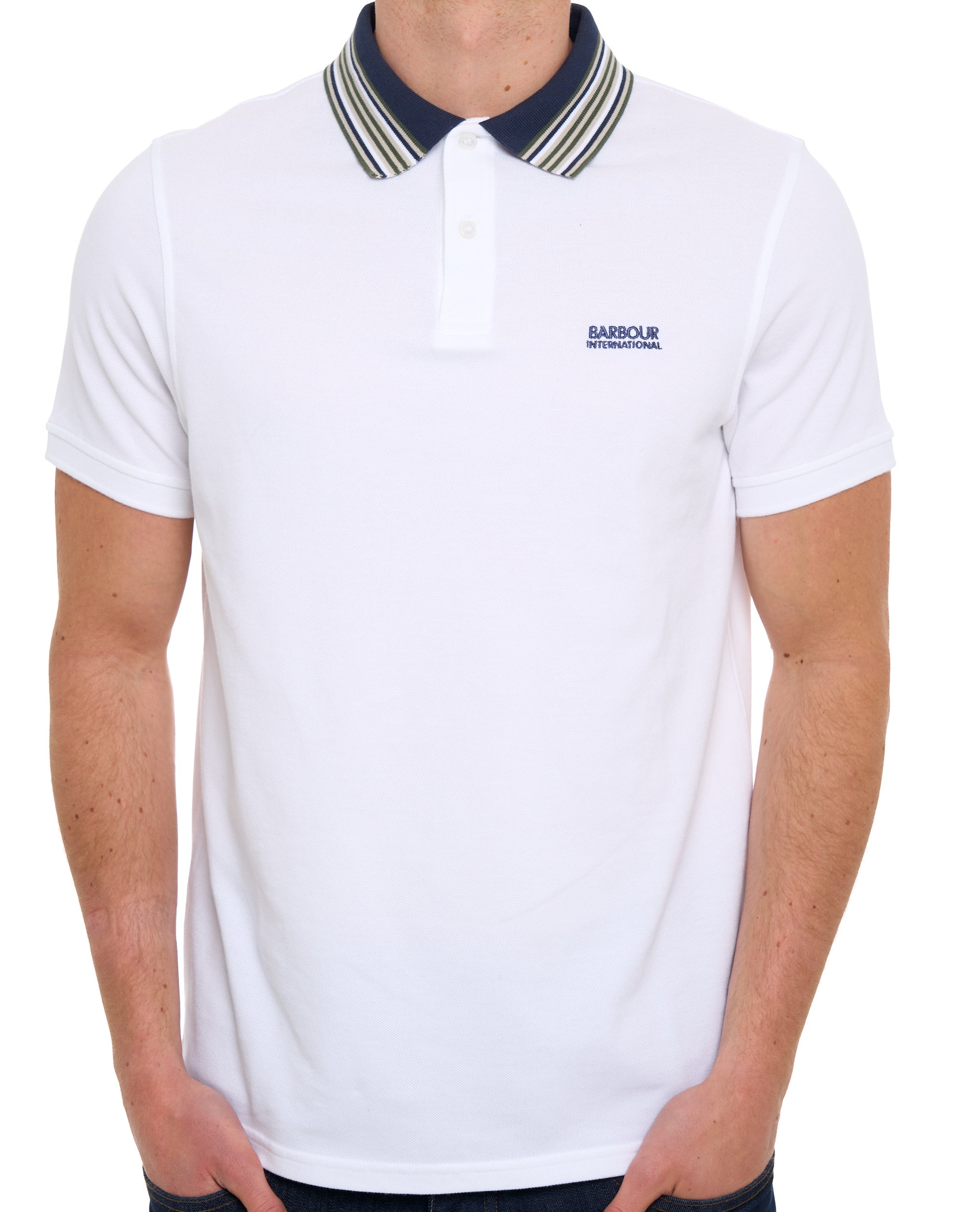 Barbour International Neville Tipped Polo Shirt White