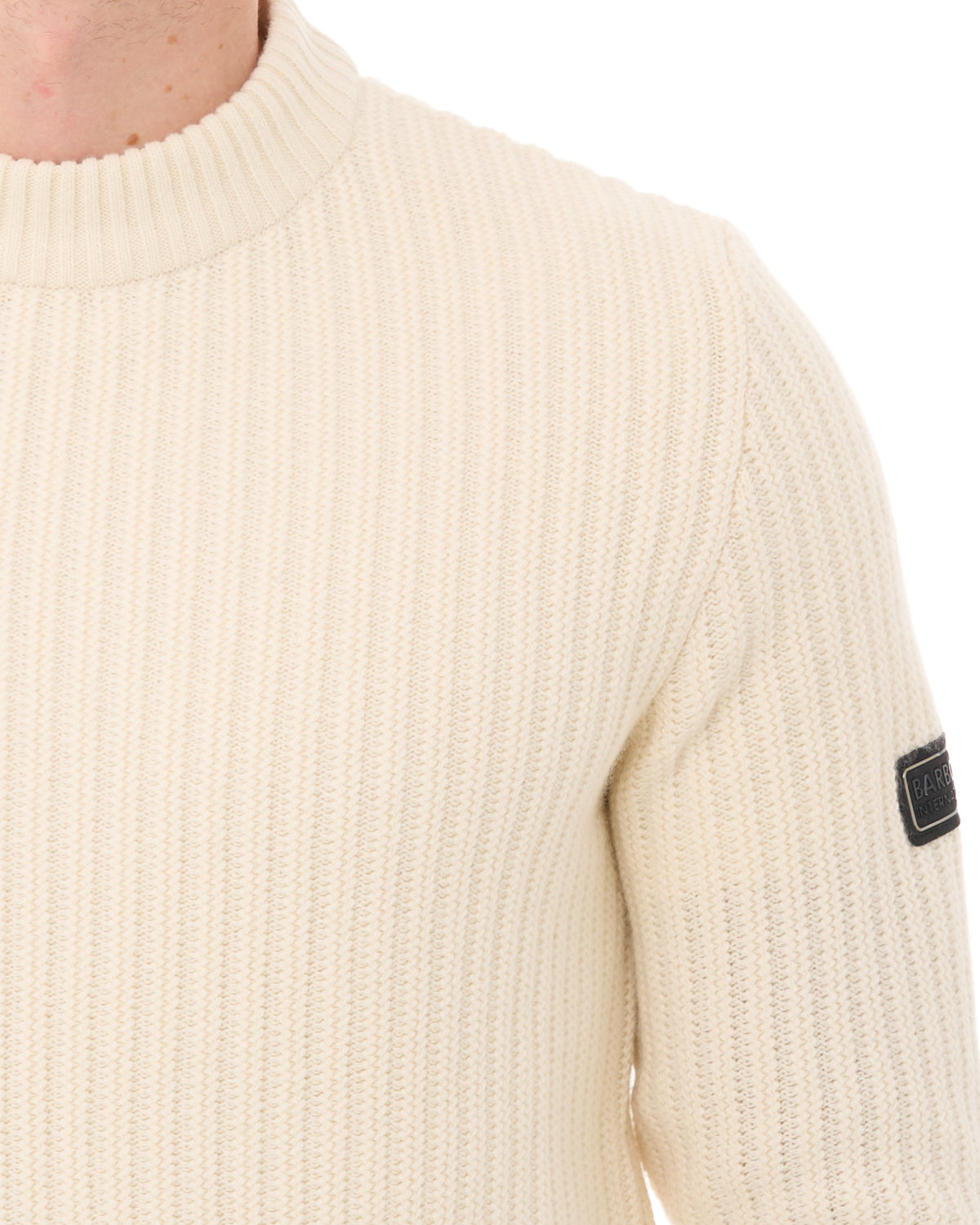 Barbour International Oxham Crew Jumper Whisper White
