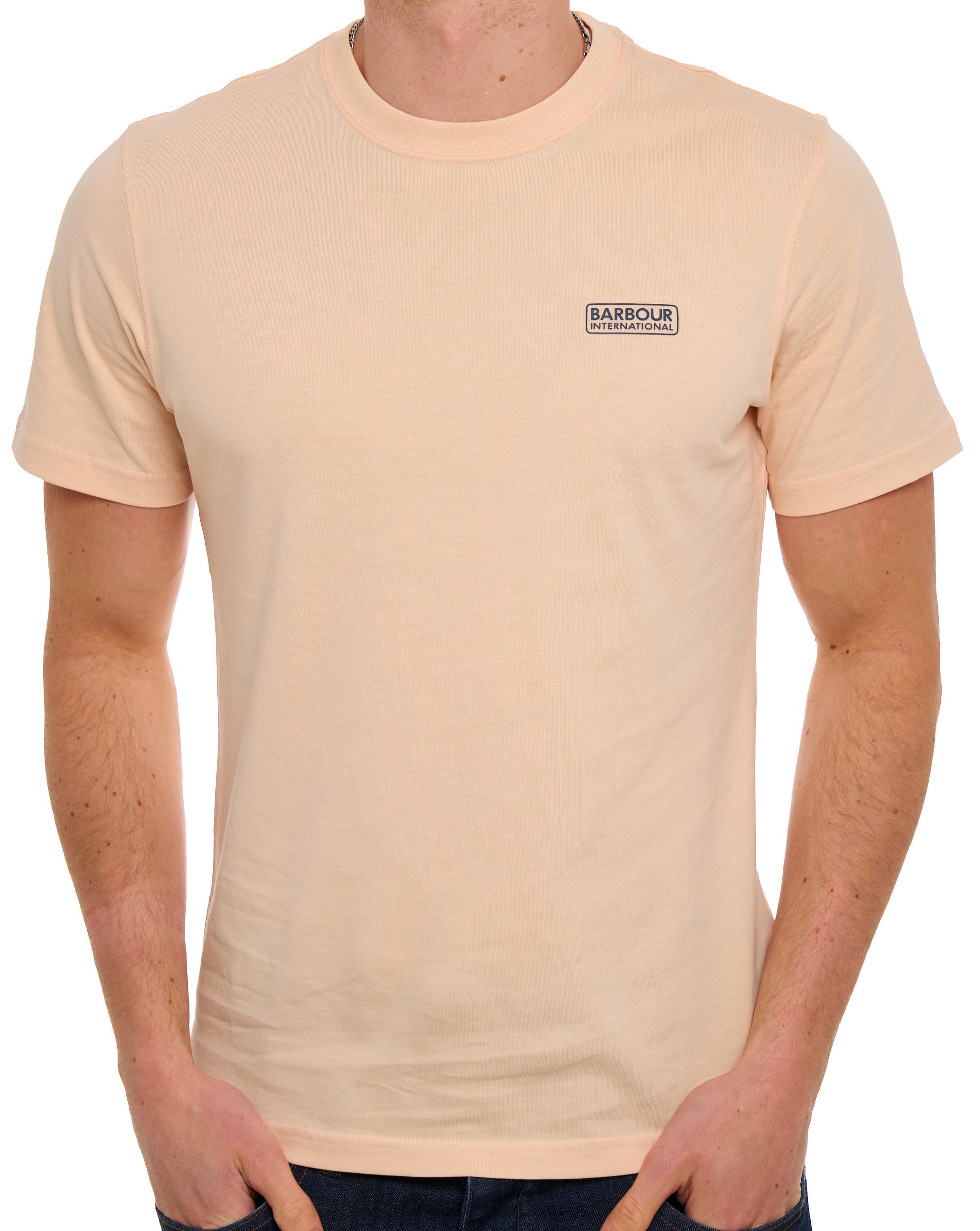 Barbour International Small Logo T Shirt Bleached Apricot