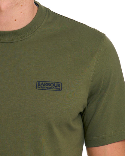 Barbour International T-Shirt mit kleinem Logo, Kabeloliv