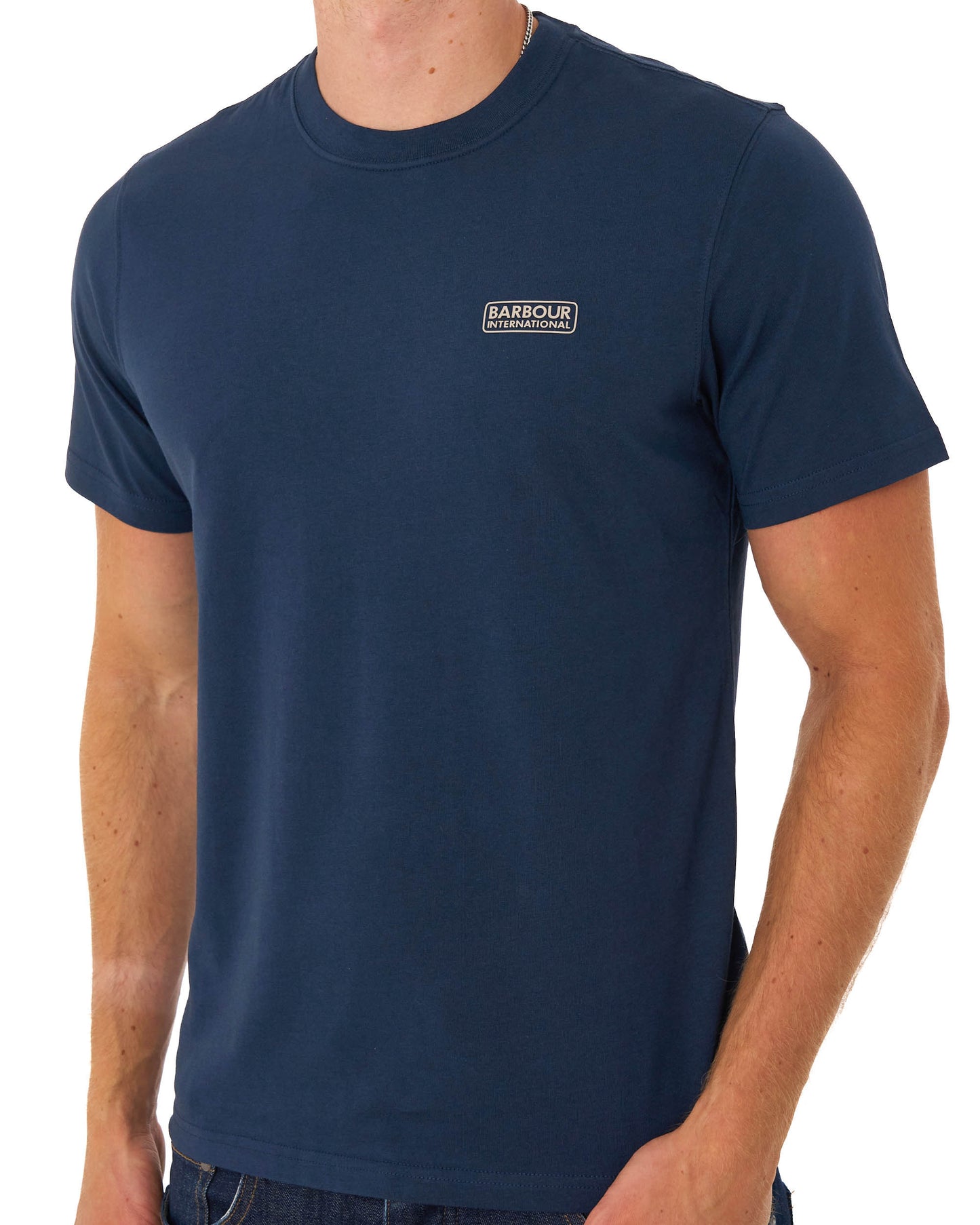 Barbour International Small Logo T Shirt Navy Blazer