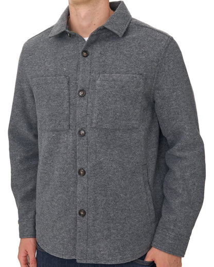 Barbour Marltown Wool Blend Overshirt Dark Grey Marl