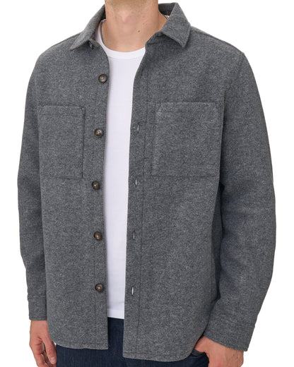 Barbour Marltown Wool Blend Overshirt Dark Grey Marl