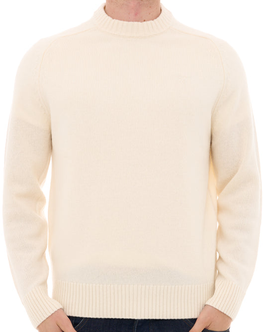 Barbour Barbour Newton Crew Knit Jumper Antique White