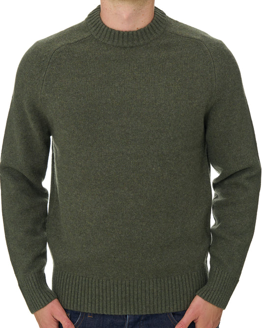 Barbour Barbour Newton Crew Knit Jumper Mid Olive