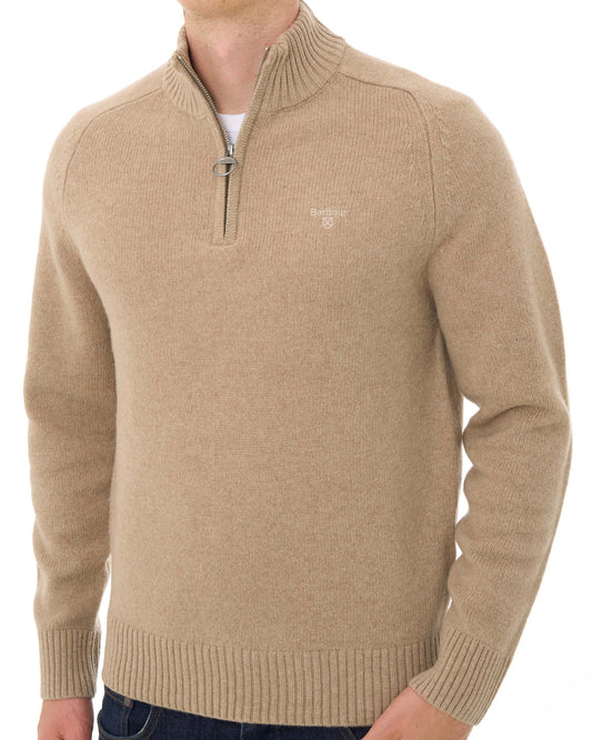 Barbour Barbour Newtown 1/2 Zip Knitted Jumper Washed Stone