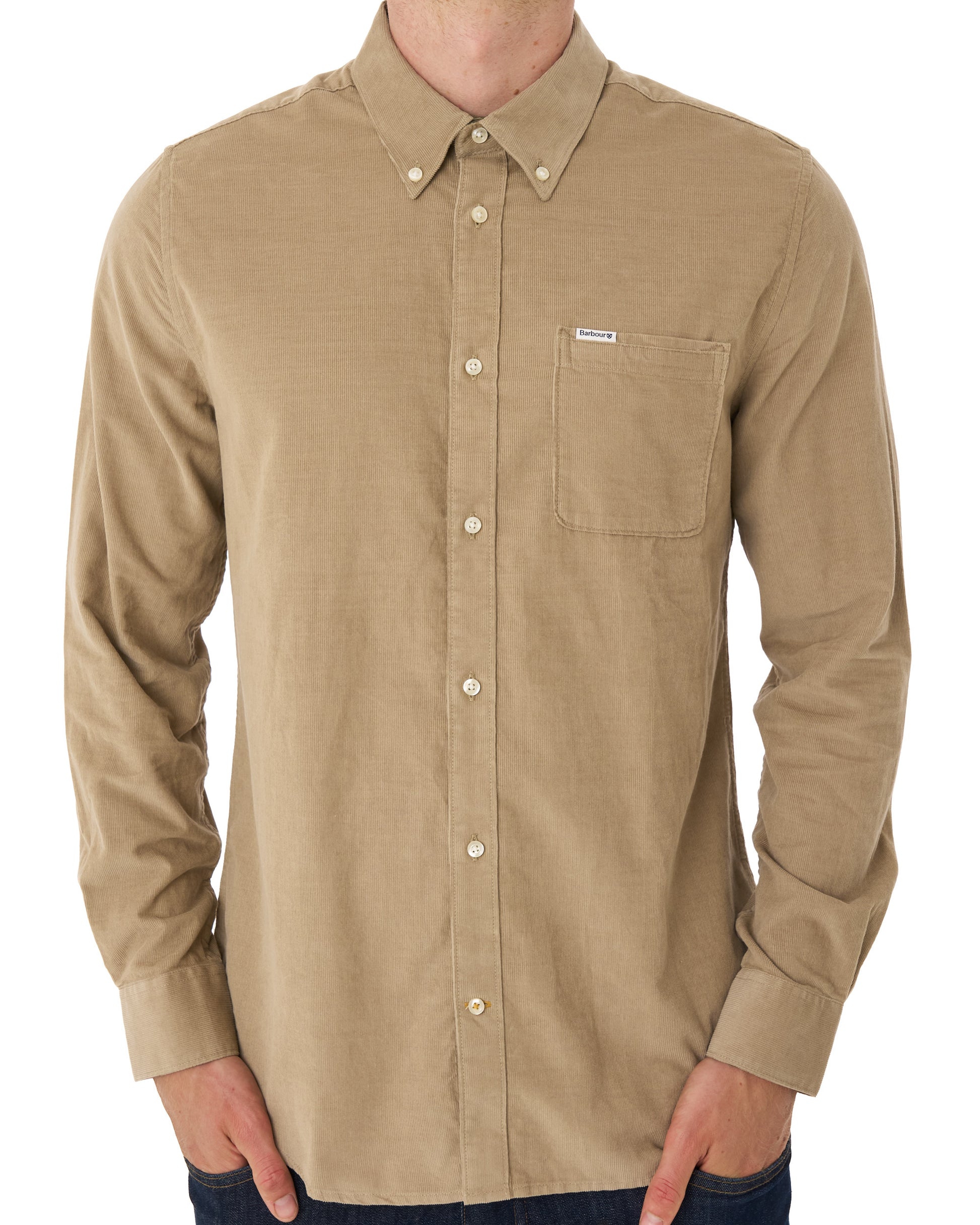 Barbour Ramsey Tailored Cord Shirt Washed Stone
